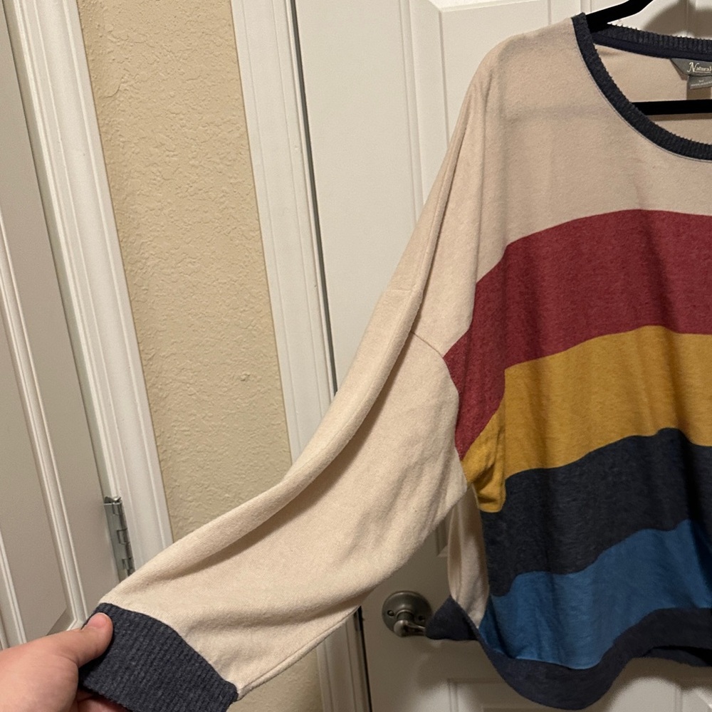 Natural Reflections Cream and Colorful Sweater - Picture 4 of 6